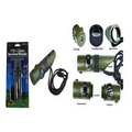 7-In-1 Green Survival Whistle w/ LED Flashlight